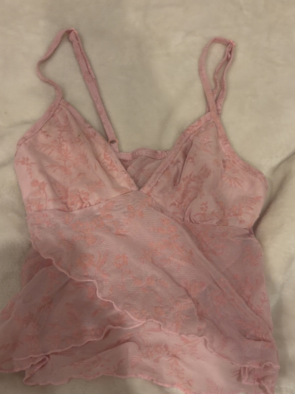 Delicate Pink Lace Camisole